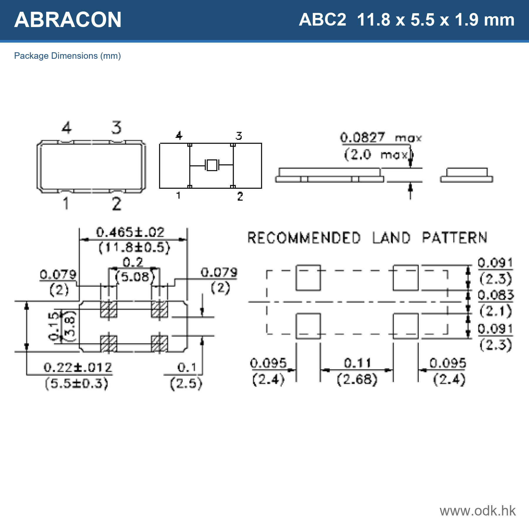 ABC2-3.6864MHZ-4-T Abracon LLC