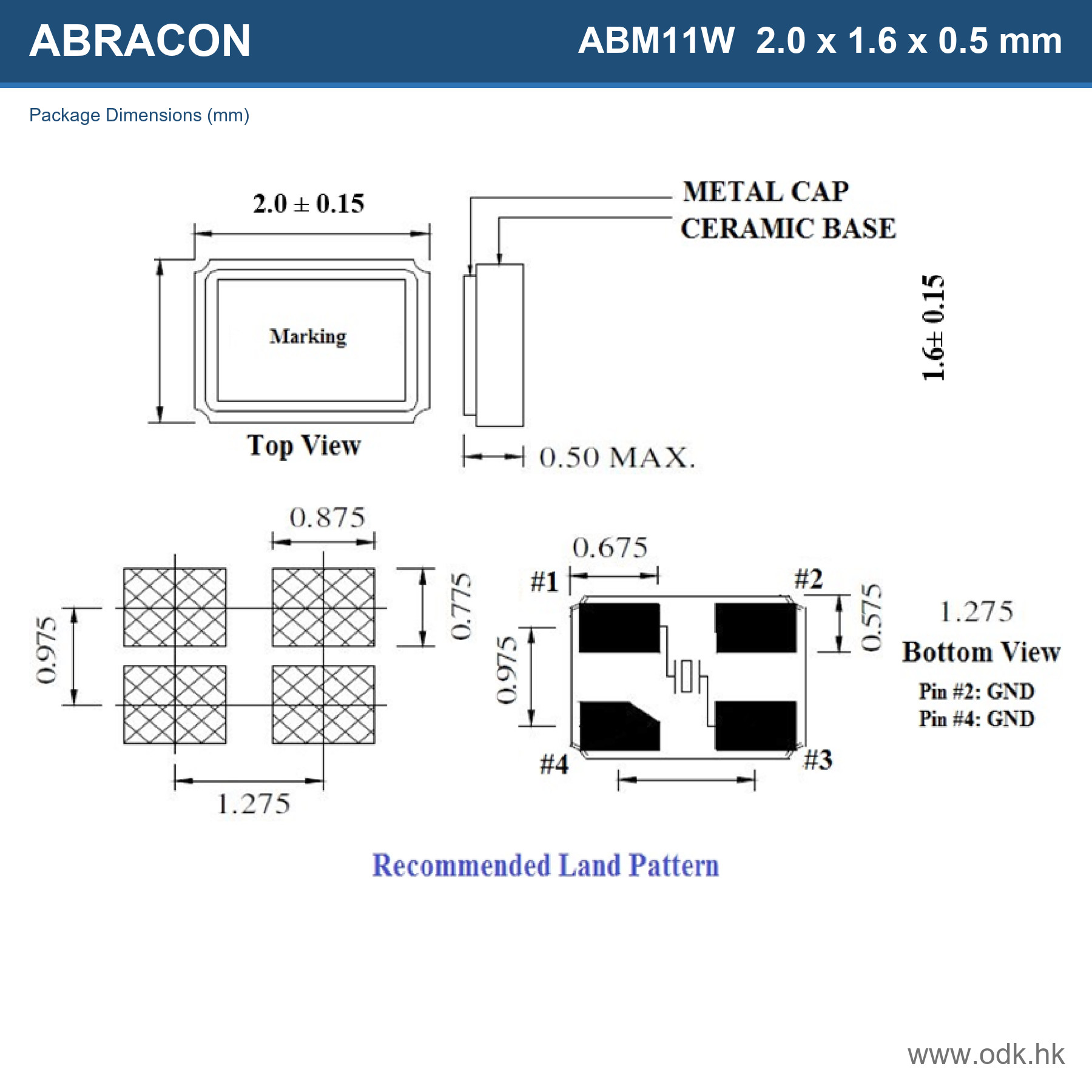 ABM11W-16.0000MHZ-8-D1G-T3 Abracon LLC