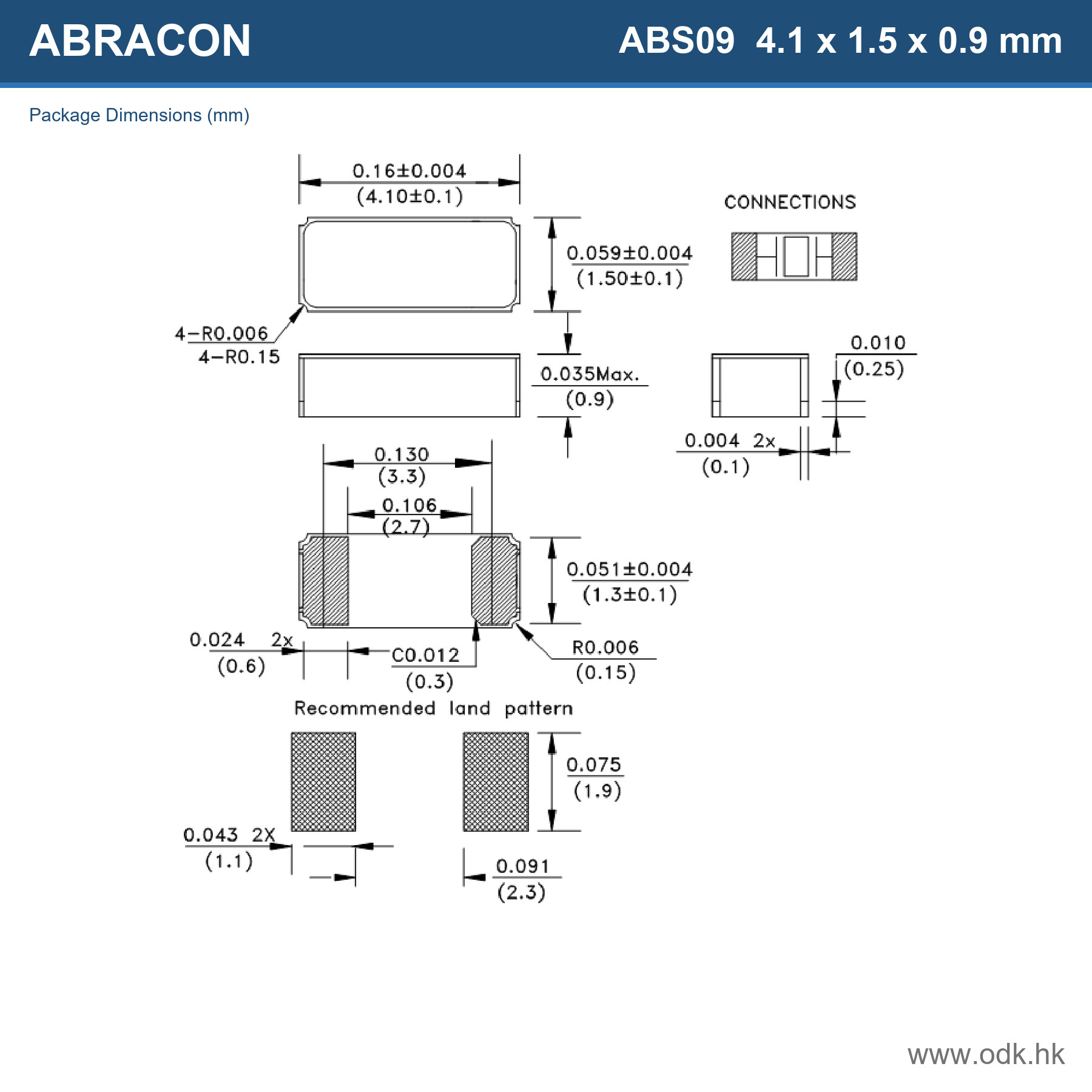 ABS09-32.768KHZ-1-T Abracon LLC