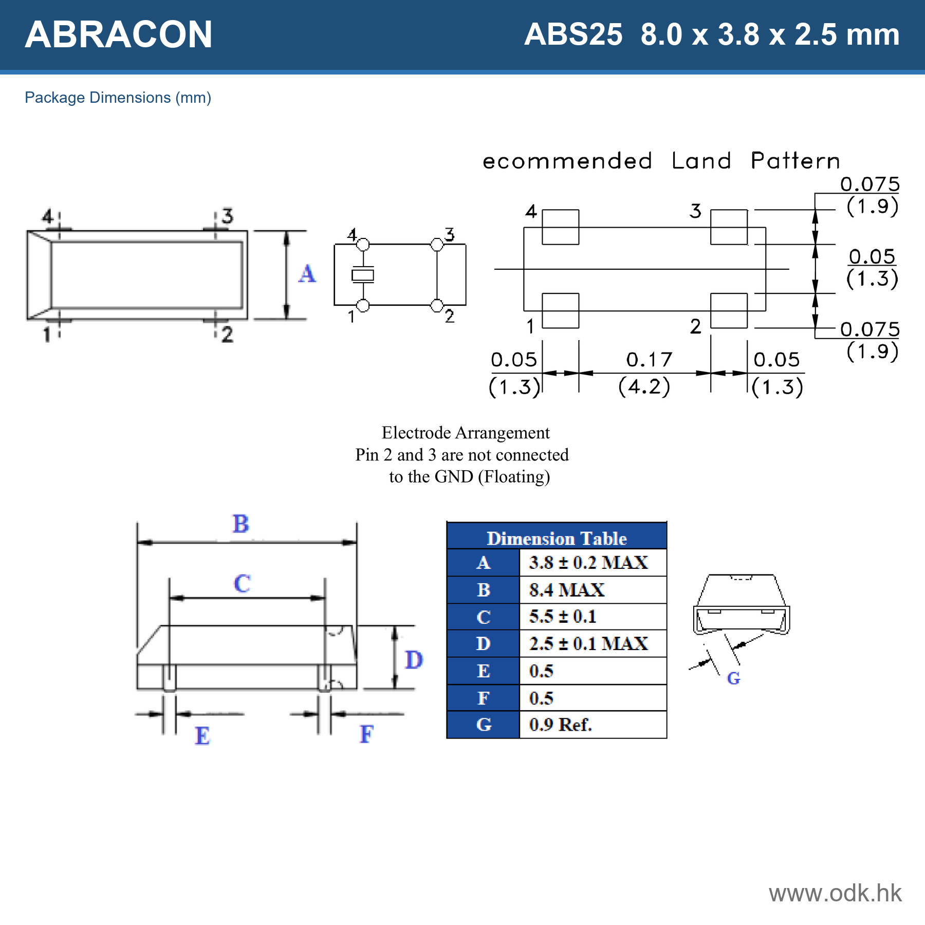 ABS25-32.768KHZ-1-T Abracon LLC