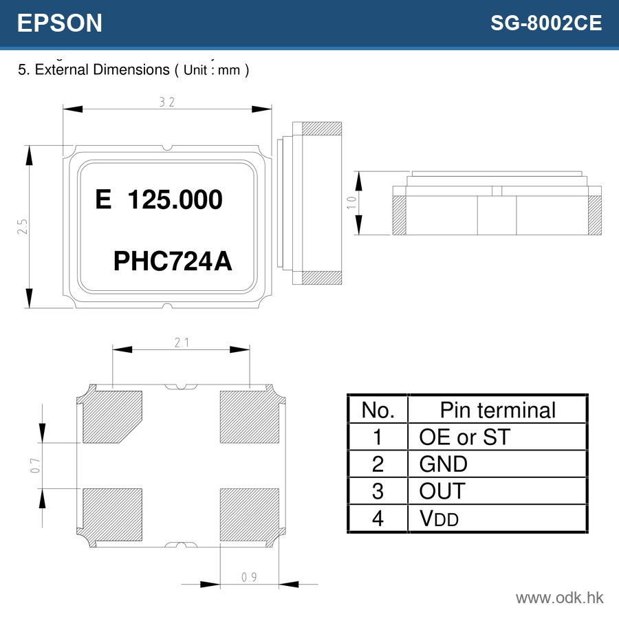 EPSON SG-8002CE 12.000000MHZ PHC