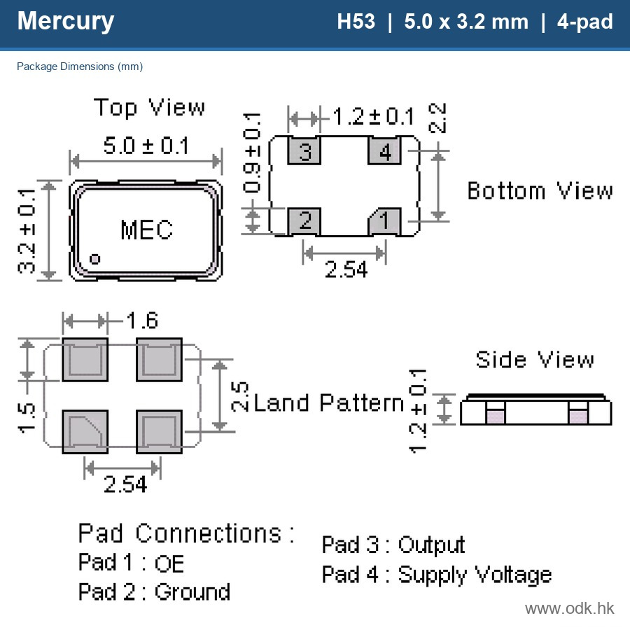 3QHTF53-3.656-OE Mercury Electronics Ind. Co. Ltd