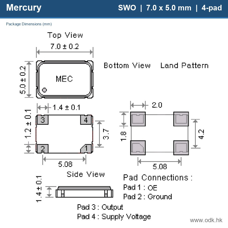 3QHTF57-1.024-OE Mercury Electronics Ind. Co. Ltd