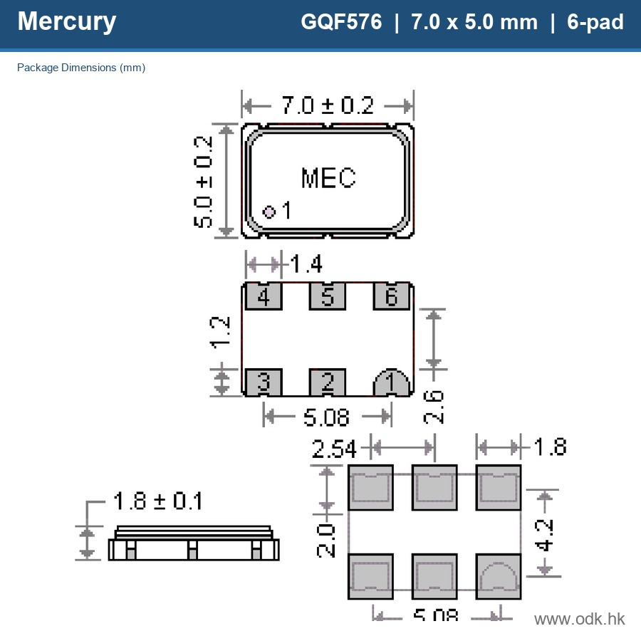 VMQF574T25-15.360-1.0/-40+85 Mercury Electronics Ind. Co. Ltd