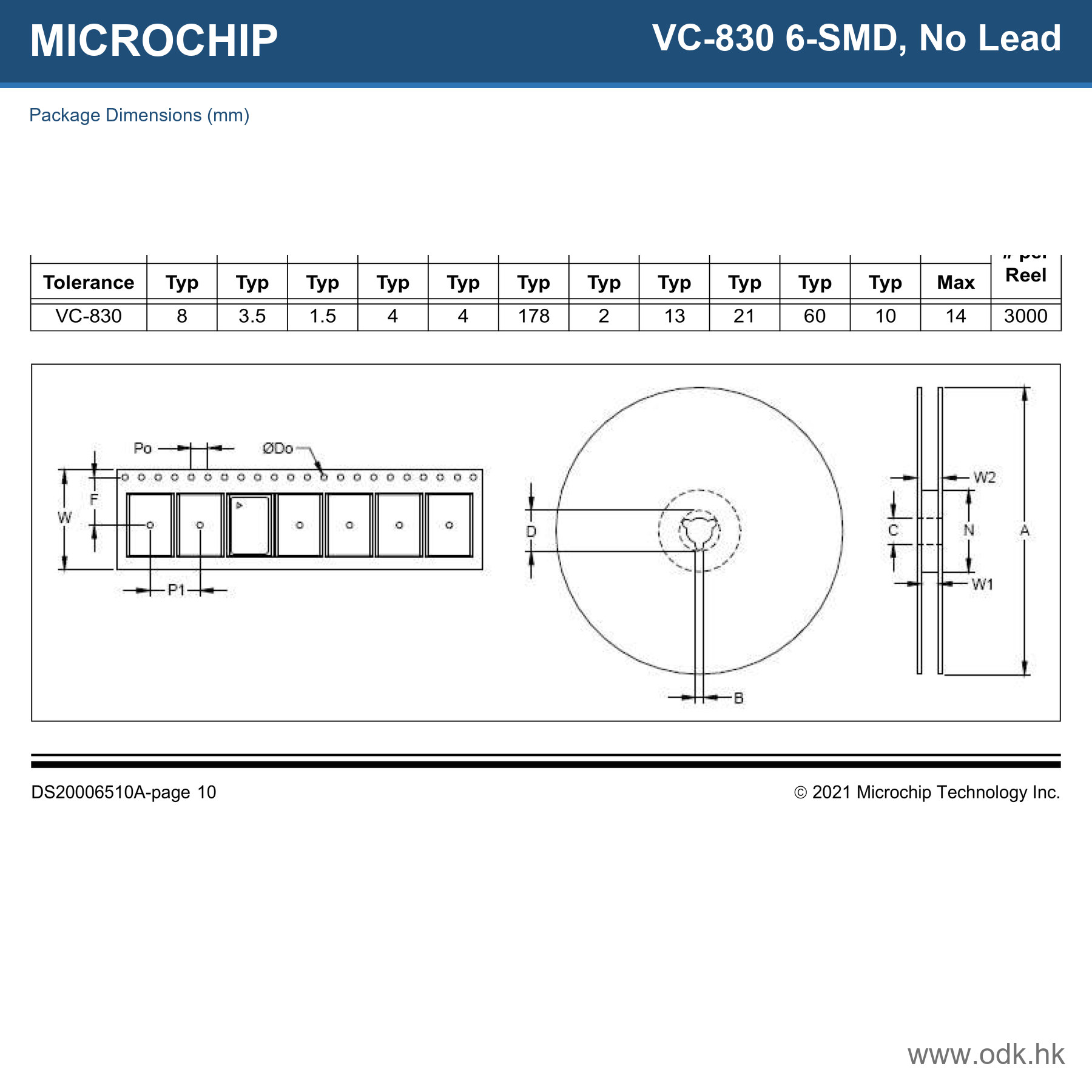VC-830-EDE-FAAN-156M250000 Microchip Technology