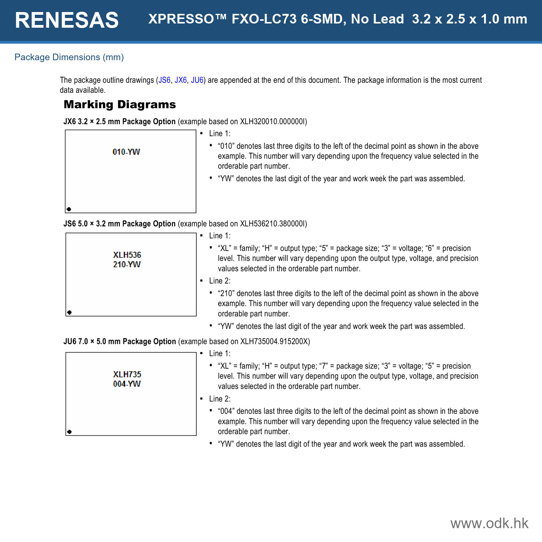 FXO-LC735RGB-312.5 Renesas Electronics Corporation