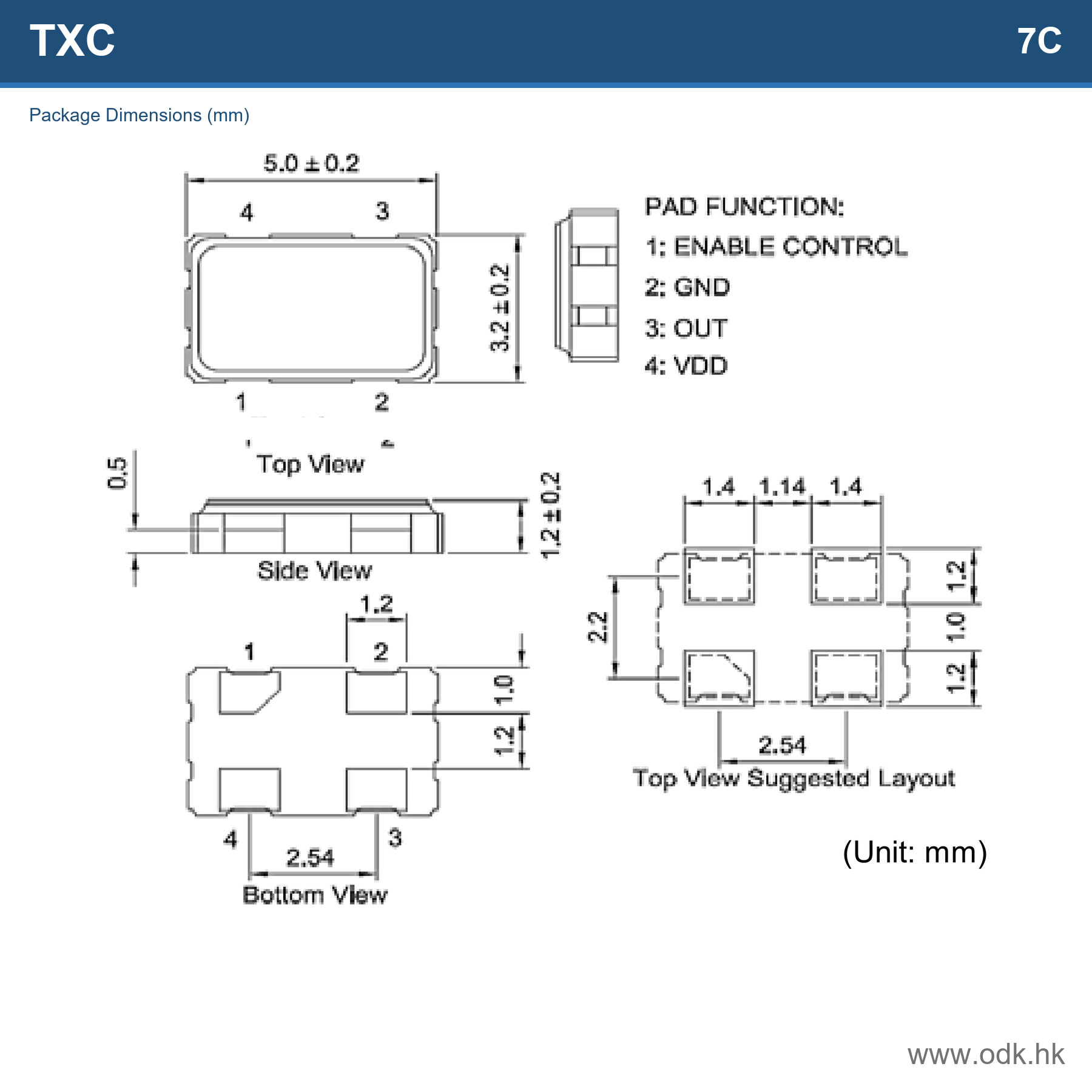 7C22500002 TXC CORPORATION